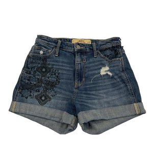 Hollister Women's Blue Denim Jean High Rise Boyfriend Short size 25